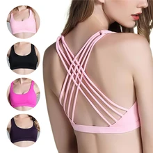SEXYWG Cross Back Open Halter Sports Bras Sexy Vest Top Fitness Women Running Sport Bh Yoga Shirt Bra Gym Compression Brassiere tropical print open back halter top