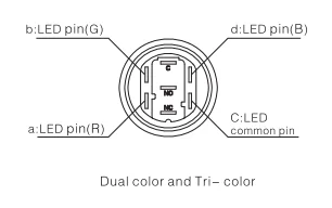 ELEWIND 16 мм с фиксацией типа RGB led Цвет(PM162F-11ZE/J/RGB/12 V/A 4 контакта для светодиодов