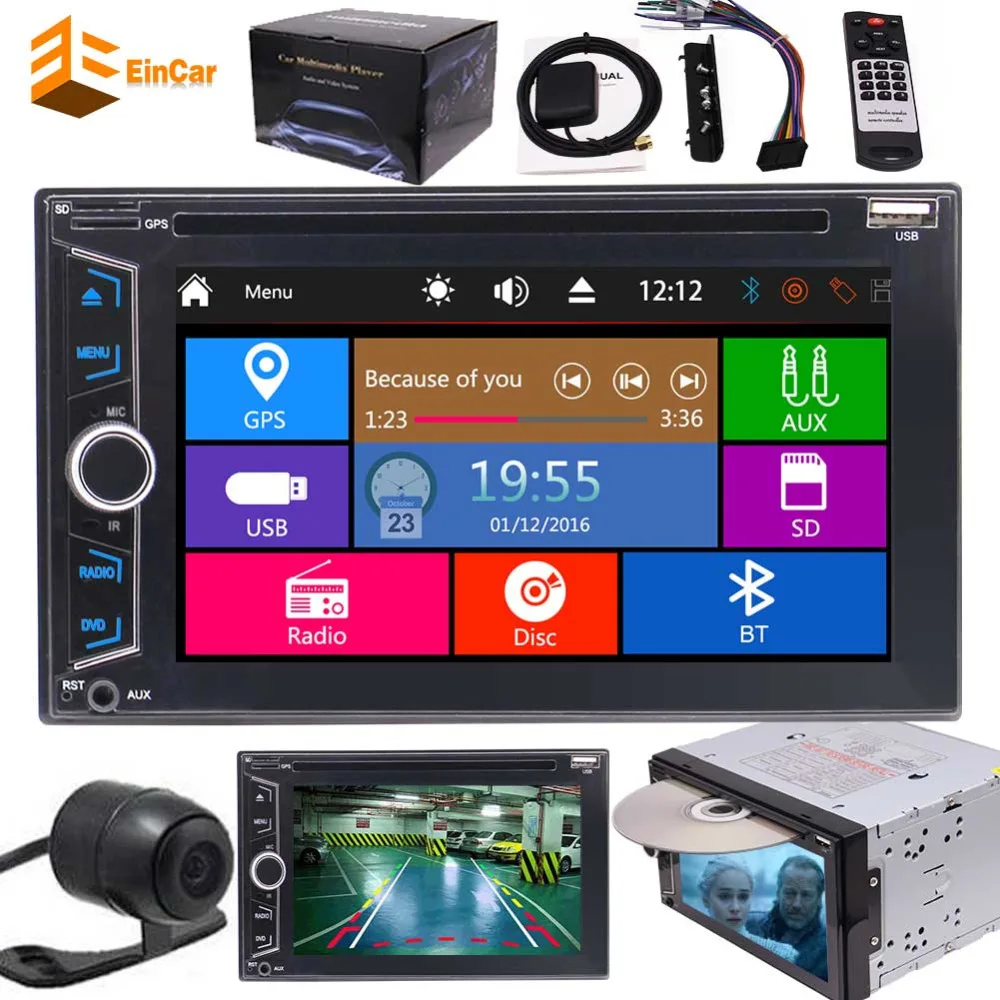 6.2'' Double 2 DIN in Dash Car GPS Navigation FM AM RDS Dvd Player