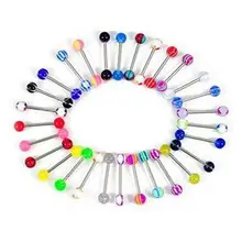 50 шт 14 г разноцветные шарики для сосков и языка штанги кольцо пирсинг ювелирные изделия