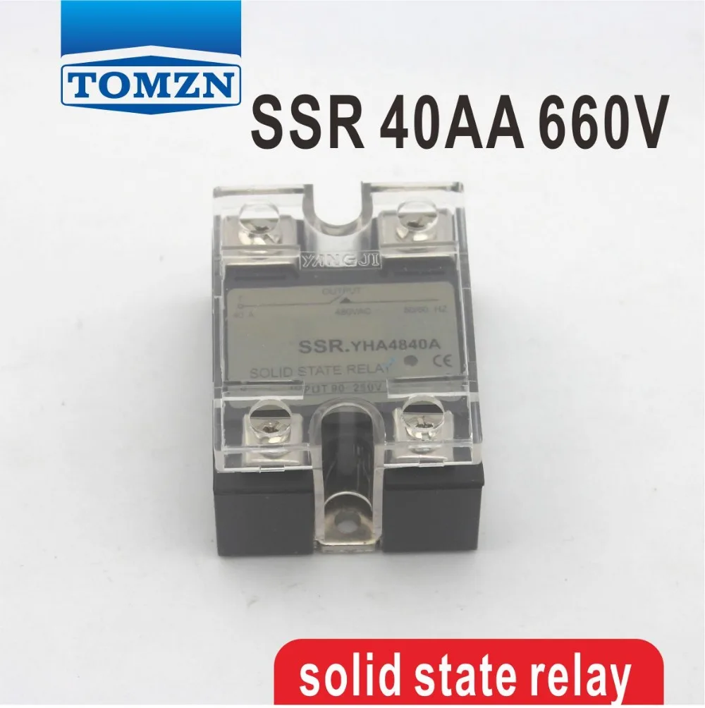 

40AA SSR input 90-250V AC load 48-660V AC High voltage single phase AC solid state relay