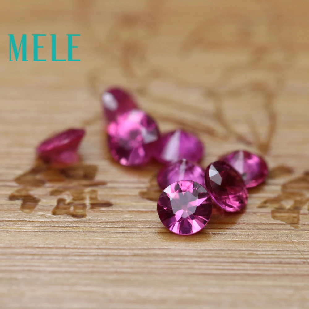 MELE natural red ruby loose gemstone for jewelry DIY making,3.25mm 0.15ct round cut pigeon blood lost stone wiht high quality