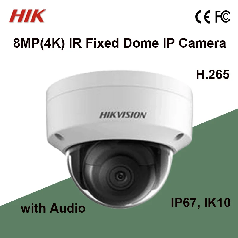 

NEW IPC DS-2CD2185FWD-IS Hik 8MP dome Network Camera IK10 Face Detection H.265,H.265+,H.264+ H.264 IR 30m audio/alarm IO 128GB