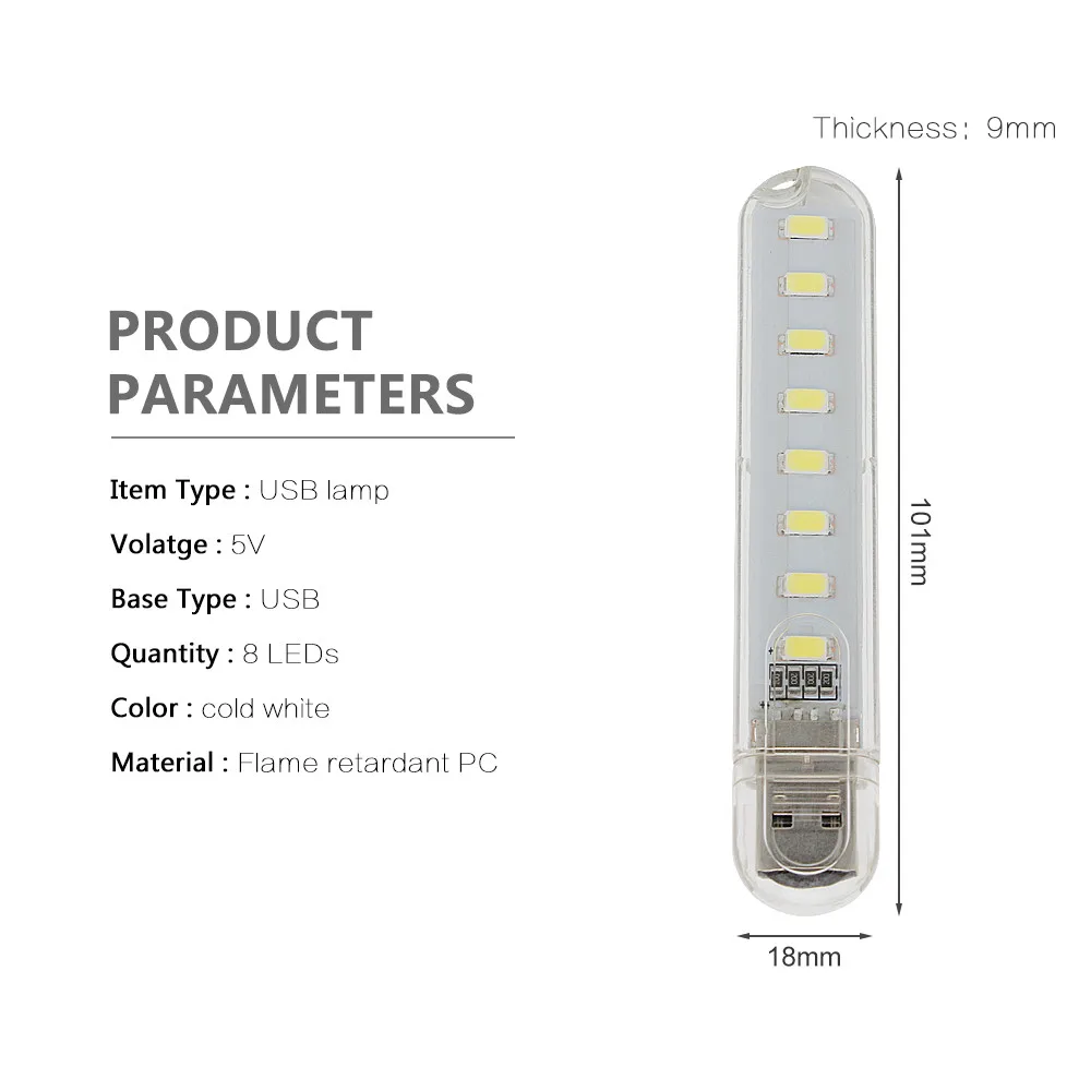 1 шт. USB светодиодный Ночной светильник 12 Светодиодный s 8 светодиодный s 3 светодиодный s холодный белый светильник для чтения гаджет ноутбук Внешний аккумулятор компьютер