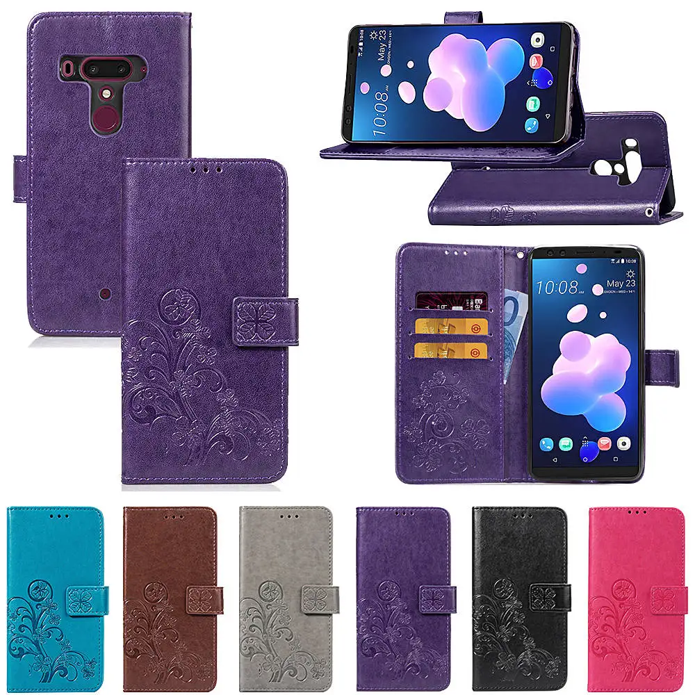 Роскошный чехол-кошелек из искусственной кожи с откидной крышкой для HTC U12 Plus
