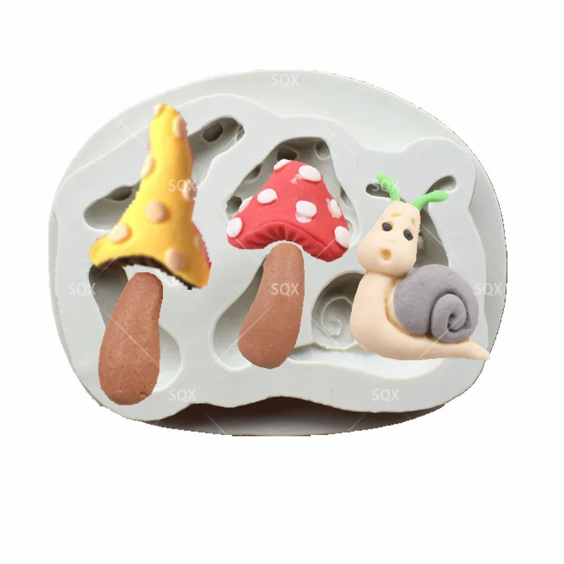 Улитка гриб Fondant (сахарная) торт силиконовые формы для мыла инструмент шоколада
