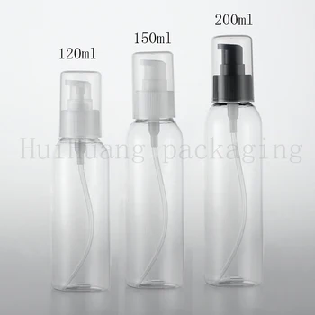 

50pcs 120/150/200ml empty clear cream pump plastic containers,cosmetic lotion bottle,cosmetic pump packaging,travel cream jar