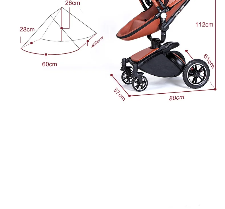 Aulon детская коляска кожа Роскошная детская коляска 2 в 1 мода коляска Европейская коляска для лежа и сиденье бренд зимняя коляска