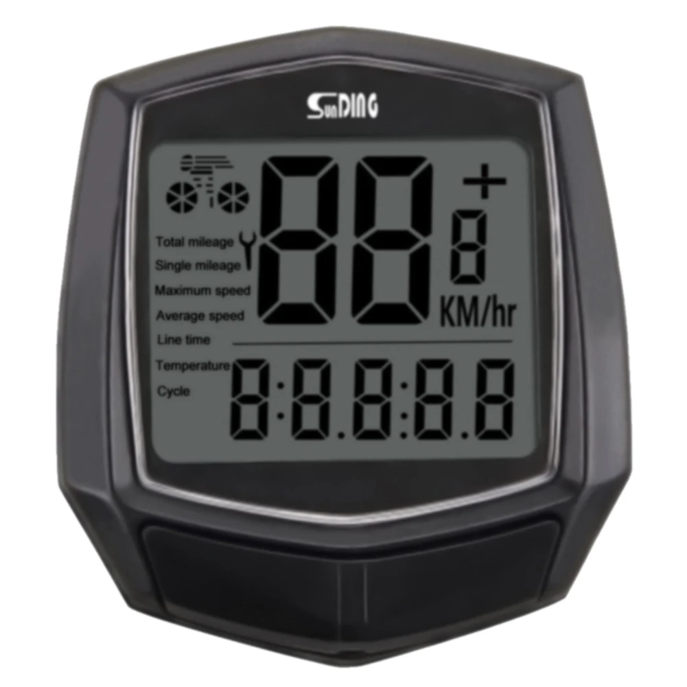 

Black Clock Digital Waterproof Cycling Computer Riding Accessories Wired Sensor Multifunction Bicycle Speedometer Backlight