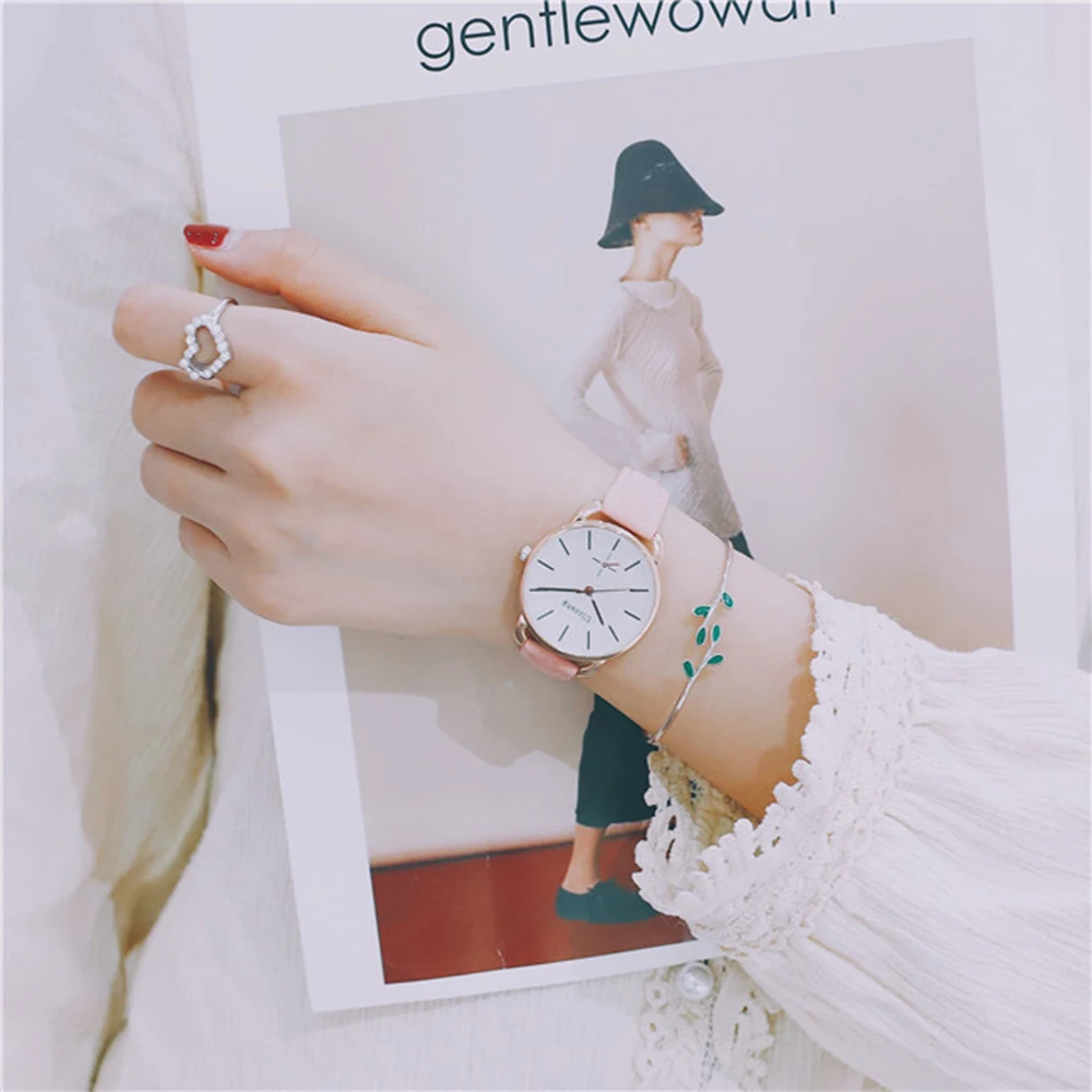 Женские часы Изысканные простые Роскошные модные кварцевые наручные часы Брендовые женские часы Reloj Mujer женские часы с браслетом
