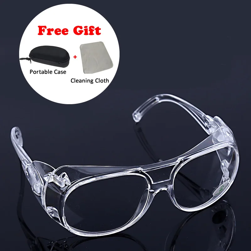 Clear Lens Impact-Resistant Safety Glasses with Case - Anti-Splash and Dust-Proof Eye Protection