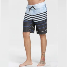 SBART Брендовые мужские пляжные шорты новые шорты свободные прямые удобный Быстросохнущий в полоску мужские летние шорты большие размеры 3XL