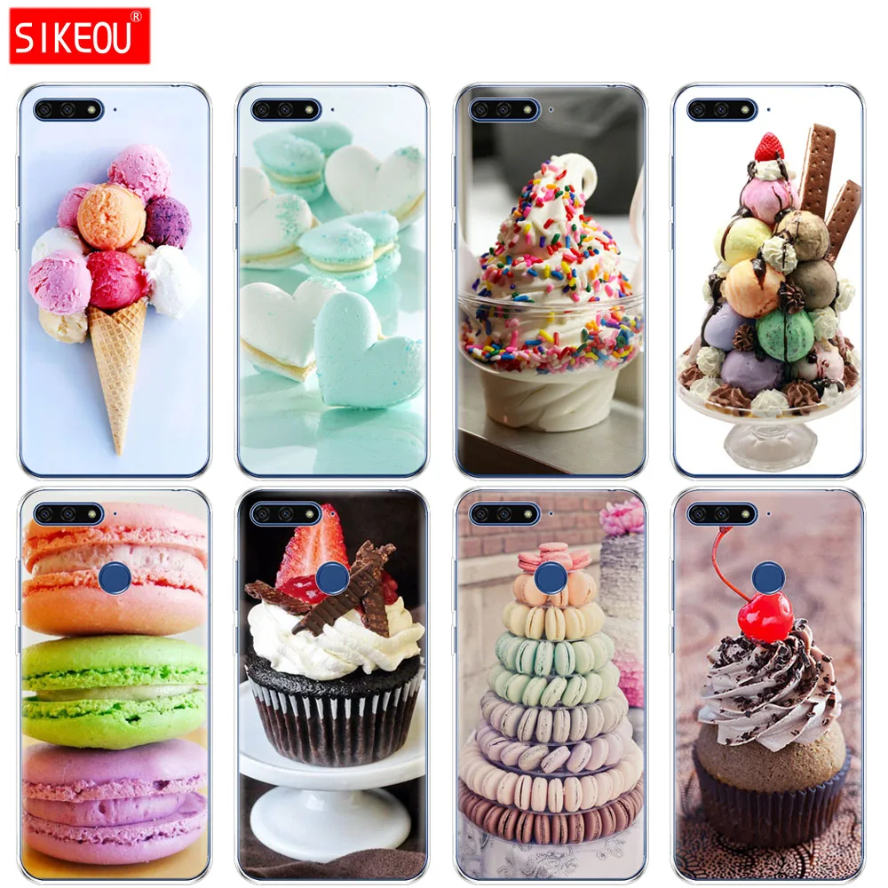 

SIKEOU Summer ice cream Silicone Cover Phone Case For Huawei Honor 7A PRO 7C Y5 Y6 Y7 Y9 2017 2018 Prime