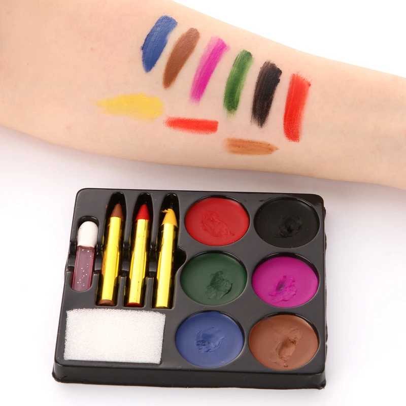 

6 Colors Flash Tattoo Face Body Paint Oil Painting Art use in Halloween Party Fancy Dress Beauty Makeup Tool