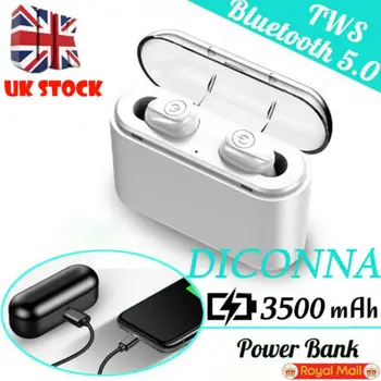 

Bluetooth 5.0 Headset TWS Dual Wireless Earphones Waterproof Mini Earbuds 3D Stereo Sport Gaming Earphone and Charging box