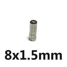 50 шт. 8x1,5 мм N35 мини супер сильный редкоземельный постоянный магнит на холодильник небольшой круглый неодимовый магнит