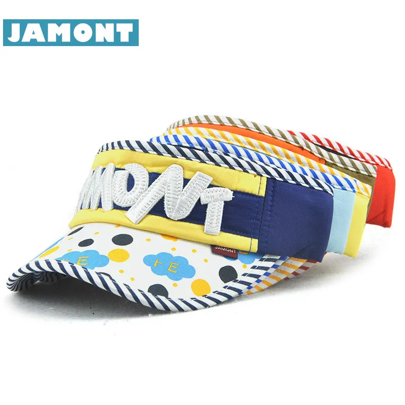 

[JAMONT] Summer Visor Kids Cap Baseball Cap Boy Girl Empty Top Sun Hat Letter Cotton Print Beach Hat 5-10y Adjustable
