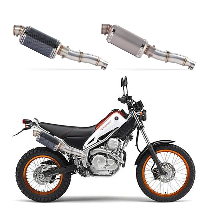 Llena de la motocicleta sistema de Escape silenciador de Escape antideslizante para YAMAHA XG250 XT250 modificado póngase en contacto con medio tubo adaptador de conexión