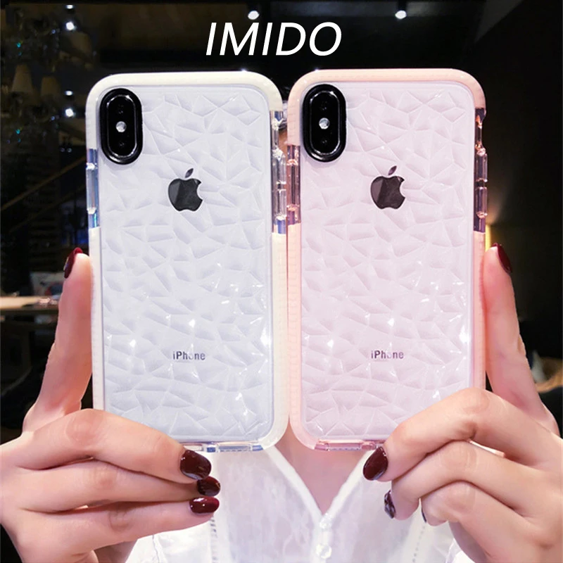 

Shockproof Clear Silicon Case For iPhone7 8 6 6SPlus X XS MAX XR 5S SE Thicken Double Colors Soft TPU Cover For iPhone11 Pro Max