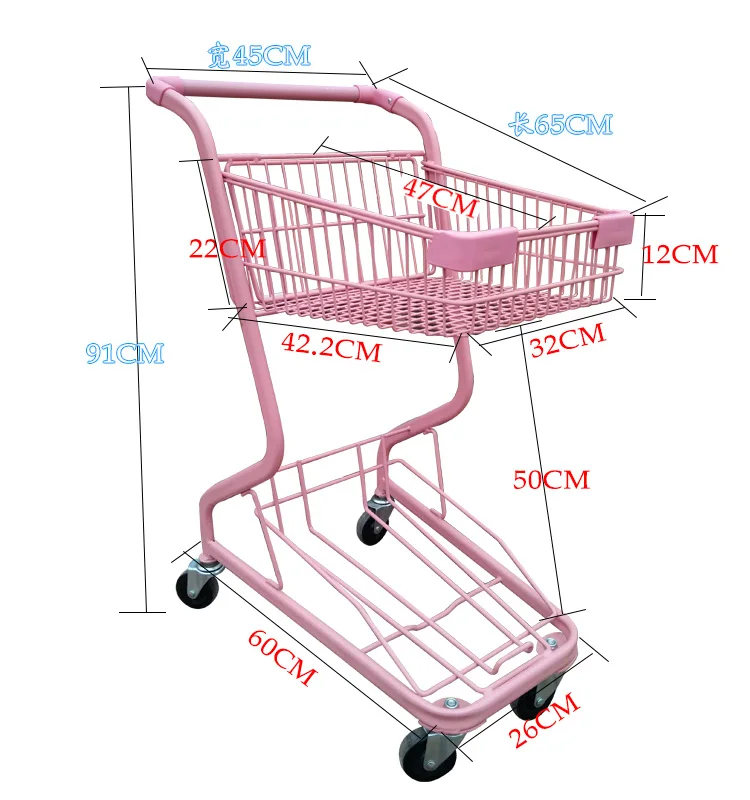 Розовый двухэтажный супермаркет корзина для покупок дом KTV маленькая тележка фото реквизит Сетка Красный магазин украшения