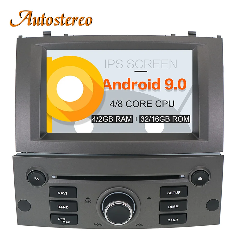 Android 9,0 автомобильный dvd-плеер gps навигация для peugeot 407 2004-2010 головное устройство мультимедийный плеер радио магнитофон авто стерео
