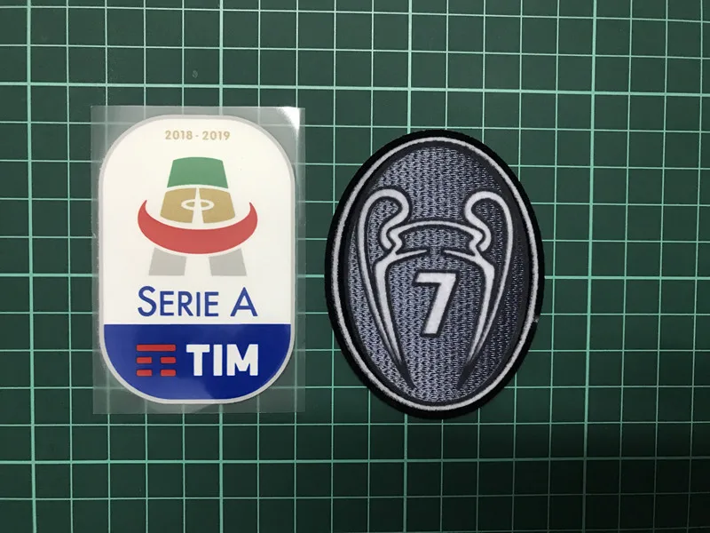 

2018 2019 Milan patches set 18 19 Lega Calcio Serie A+silver trophy 7 7th champion cup soccer patches