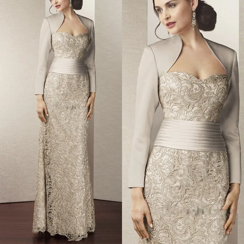 Hot Lace Mother Of The Bride Dresses With Jacket 2017 Floor Hot Lace Mother Of The Bride Dresses With Jacket 2017 Floor Length Pleated Brides For Wedding Sweetheart In