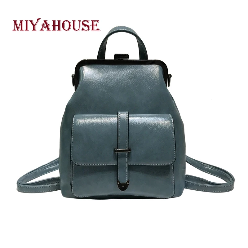 Miyahouse, простой однотонный рюкзак, женский, высокое качество, искусственная кожа, женский рюкзак, минималистичный стиль, женская повседневная сумка