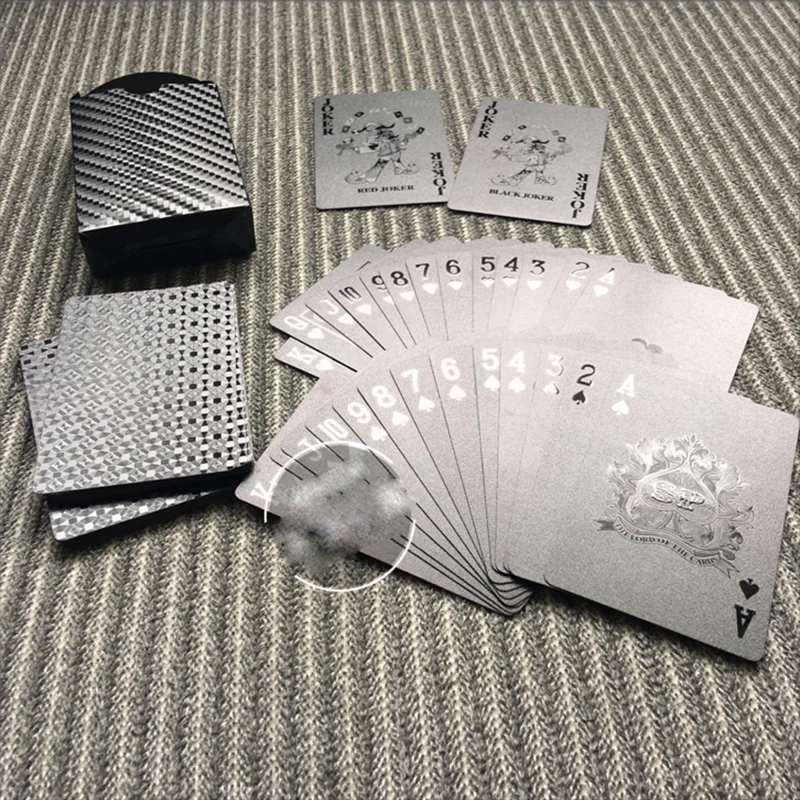 

Black Plastic 3D Print Foil Poker Cards Magic Tricks PET Environmental Friendly Playing Cards Cards-Advanced Plastic Poker