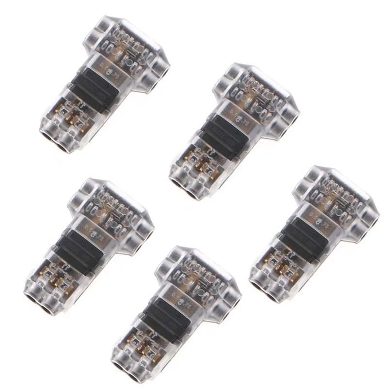 

5Pcs/Set 2 Pin 2 Wires 300V 10A Universal Compact Wire Connector T Style Cable Clamp