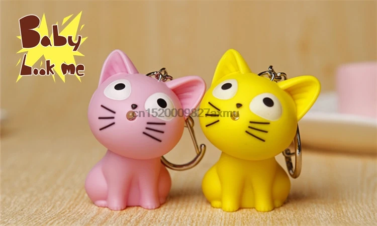 100 шт. милый брелок с изображением сыра кота со звуком Мяу kawaii led детский подарок