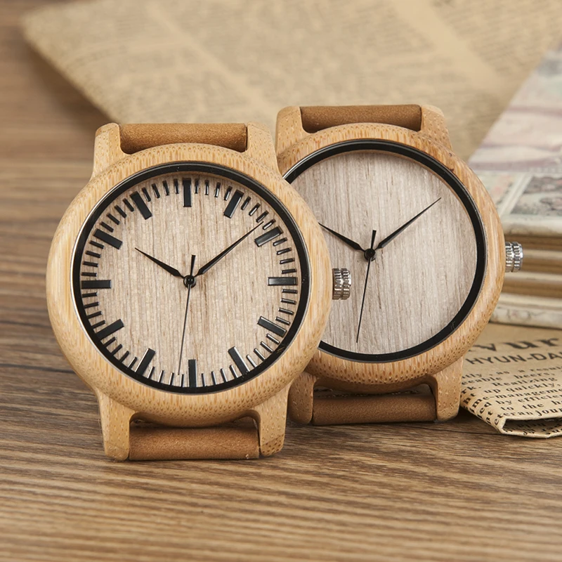 BOBO BIRD Mens Watches Top Brand Luxury Women Watch Wood Bamboo Wristwatches with Leather Strap relogio masculino DROP SHIPPING