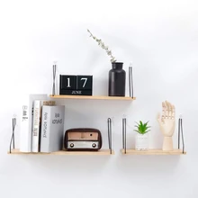 Household Nordic Style Wooden Hanging Rack Book Plant Holder Wall Decoration Simply Hanging Shelf For Living Room Bedroom