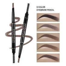 Eyebrow pencil makeup eyebrow gel 5-color automatic rotating double-head waterproof