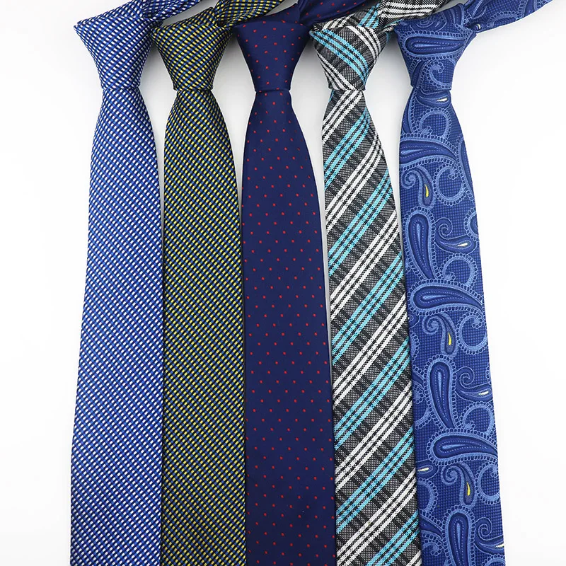 

Classic Mens Polyester Designer Skinny Striped Neck Tie For Business Dot Plaid 6CM Genuine Tie Suit