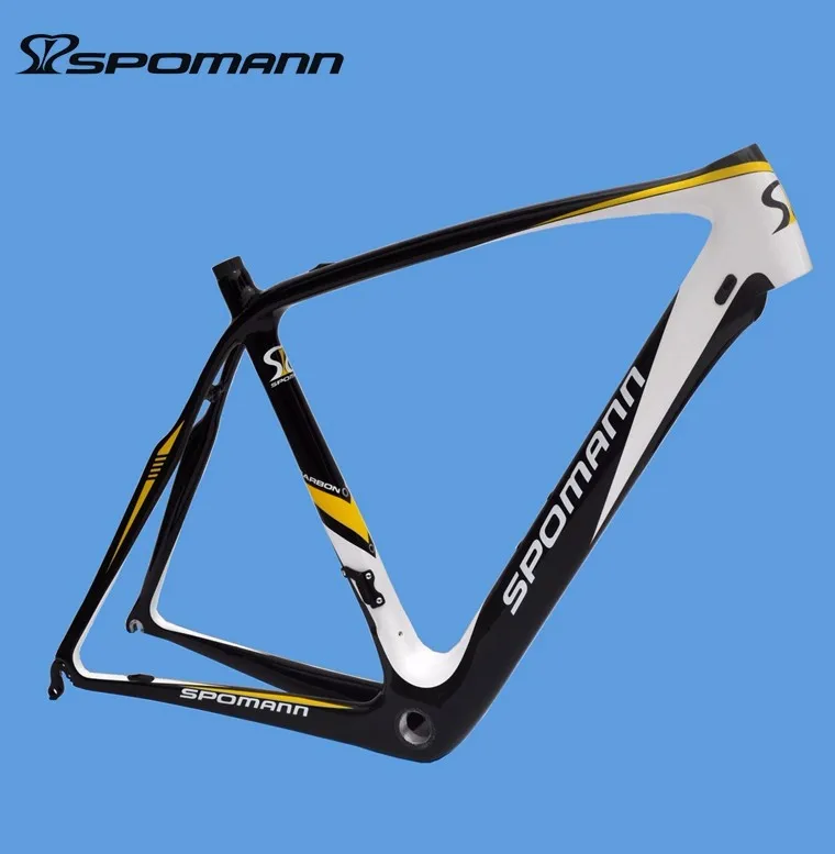 Discount SPOMANN 700C Carbon Fiber Road Bike Frame 51CM UD Glossy Frame Road Bicycle Frame+Fork Ultra-Light Cadre Velo Carbone Route 2017 8