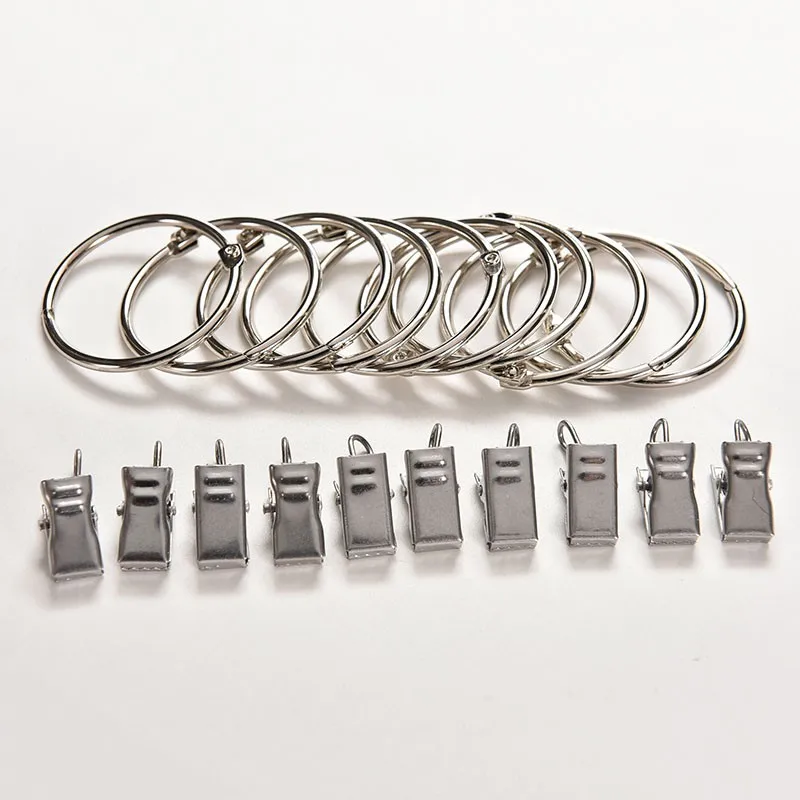 20pcs Stainless Steel Shower Window Curtain Rod Clips Clips Hook Rings S6P7 