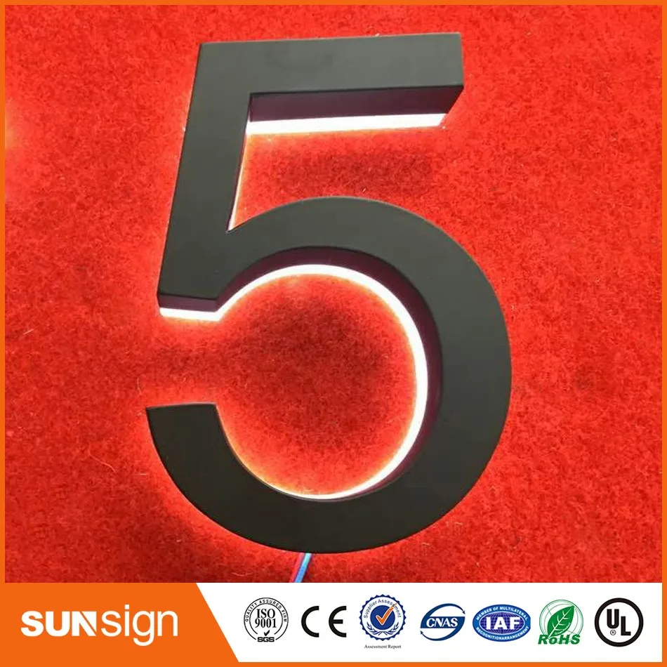 

wholesale decorative stainless steel sign 3d backlit letters