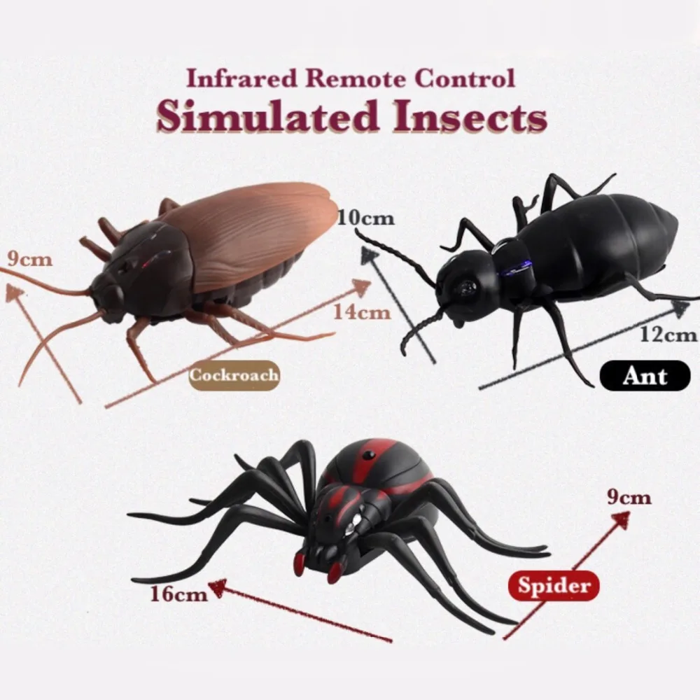 Инфракрасный Радиоуправляемый пульт дистанционного управления, набор игрушек для детей, взрослых, умный таракан, паук, муравей, шалость, шутки, радио, насекомое, для мальчиков, 1 шт