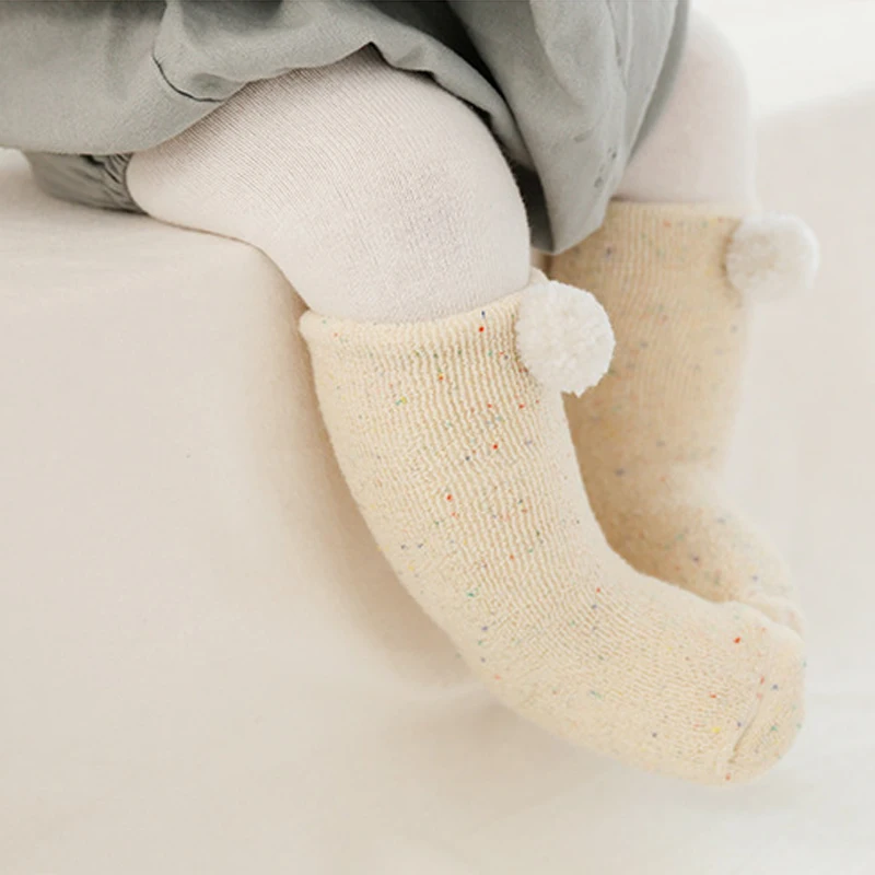 Новые зимние носки для малышей теплые махровые носки для малышей Детские носки-тапочки для новорожденных
