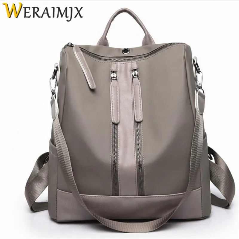 

WERAIMJX Gray Backpack Mochila Feminina Women Bags Mochilas Mujer 2018 School Bags for Teenage Girls Student Backpack MJ197
