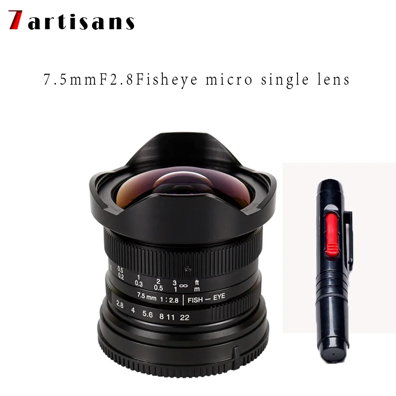 

7artisans 7.5mm f2.8 fisheye lens 180 APS-C Manual Fixed Lens For E Mount Canon EOS-M Mount Fuji FX Mount Hot Sale Free Shipping