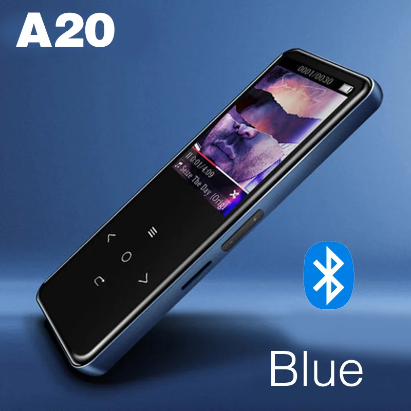 Сенсорный экран MP3-плеер 8 Гб BENJIE A20 металлический тонкий Hi-Fi музыкальный плеер без потерь с радио рекордером FM радио Поддержка TF - Цвет: Blue with Bluetooth