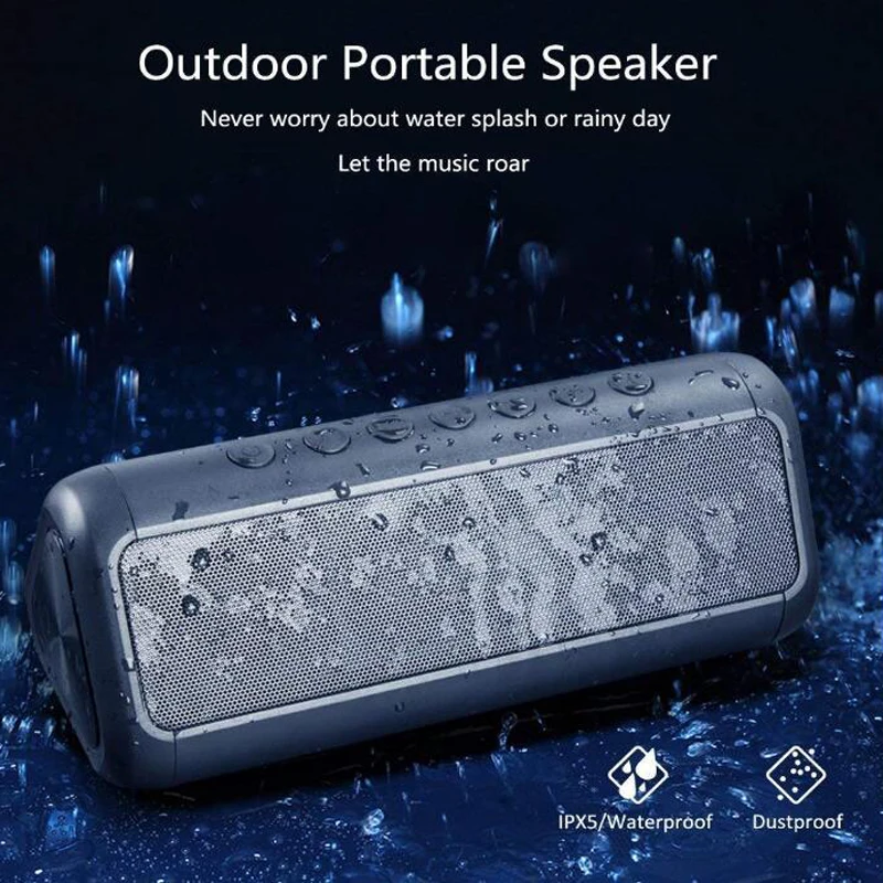 

Bluetooth Speaker Waterproof Powerful Portable Speakers Wireless Solar Loudspeaker Power Bank AUX Outdoor Music Column