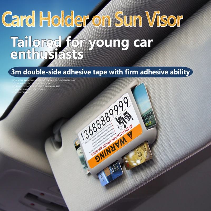 

SEBTER Car Card Holder Sunshade Storage Bag Clip Stowing Tidying Visor Organizer Multifunction Temporary Parking Phone Number
