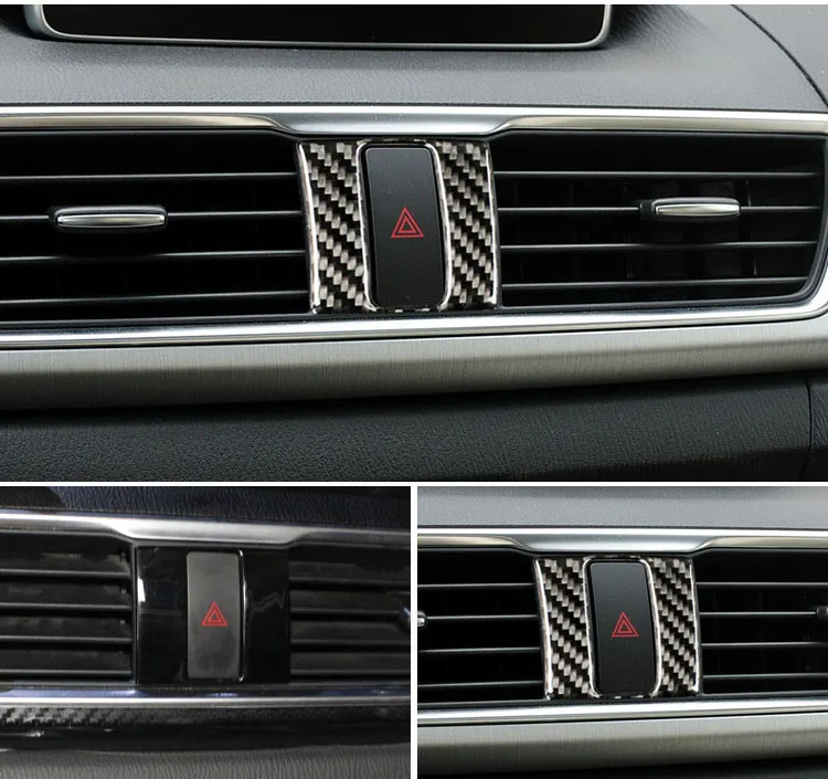 Lsrtw2017 углеродного волокна автомобиля Предупреждение свет планки с кнопками для mazda3 2013