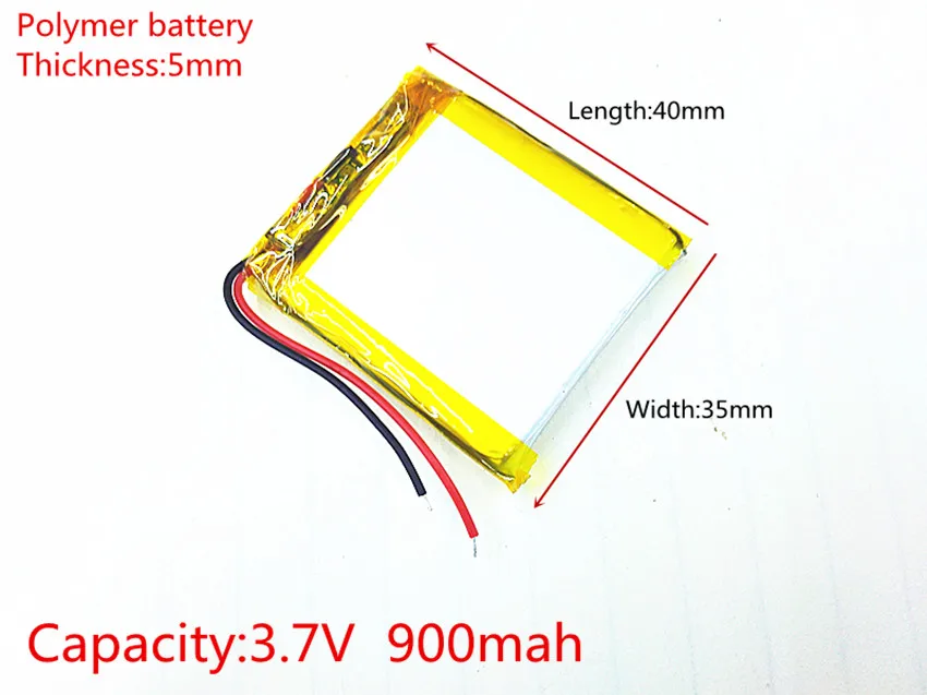 3.7V 900mAh 503540 Lithium Polymer Li-Po li ion Rechargeable Battery cells For Mp3 MP4 MP5 GPS PSP mobile bluetooth