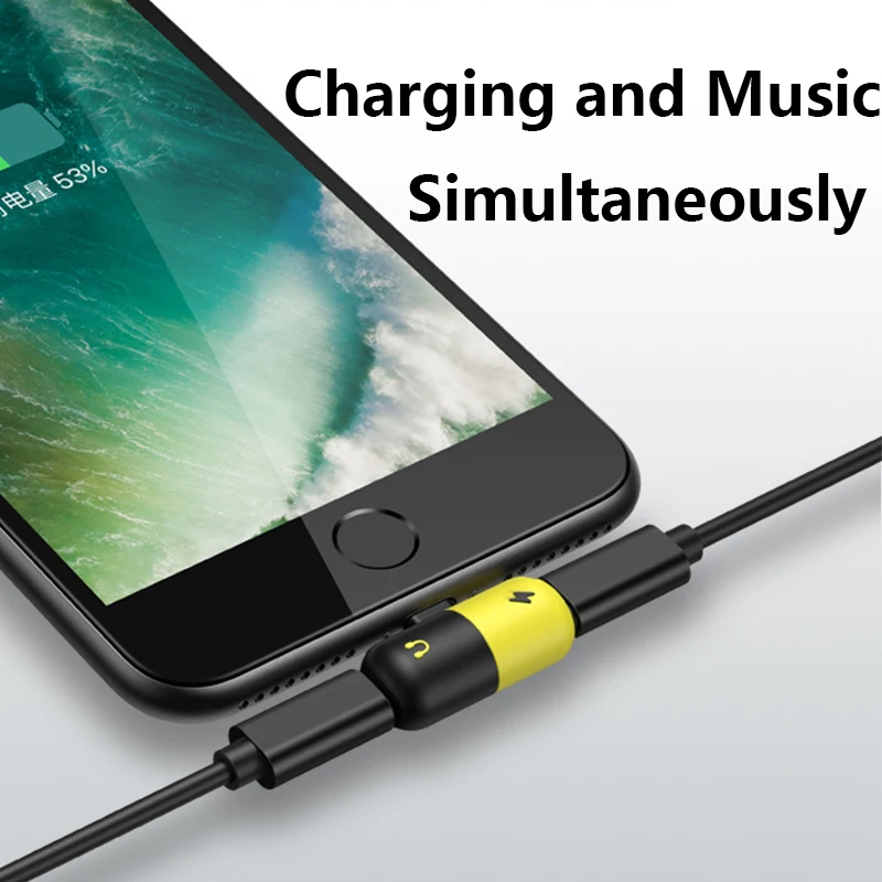 Goede Mini Draagbare 2 in 1 Dual Jack Adapter voor iPhone 8 Charger Hoofdtelefoon Adapters Voor iPhone 7 8 Plus X 7 Plus Opladen Adapters