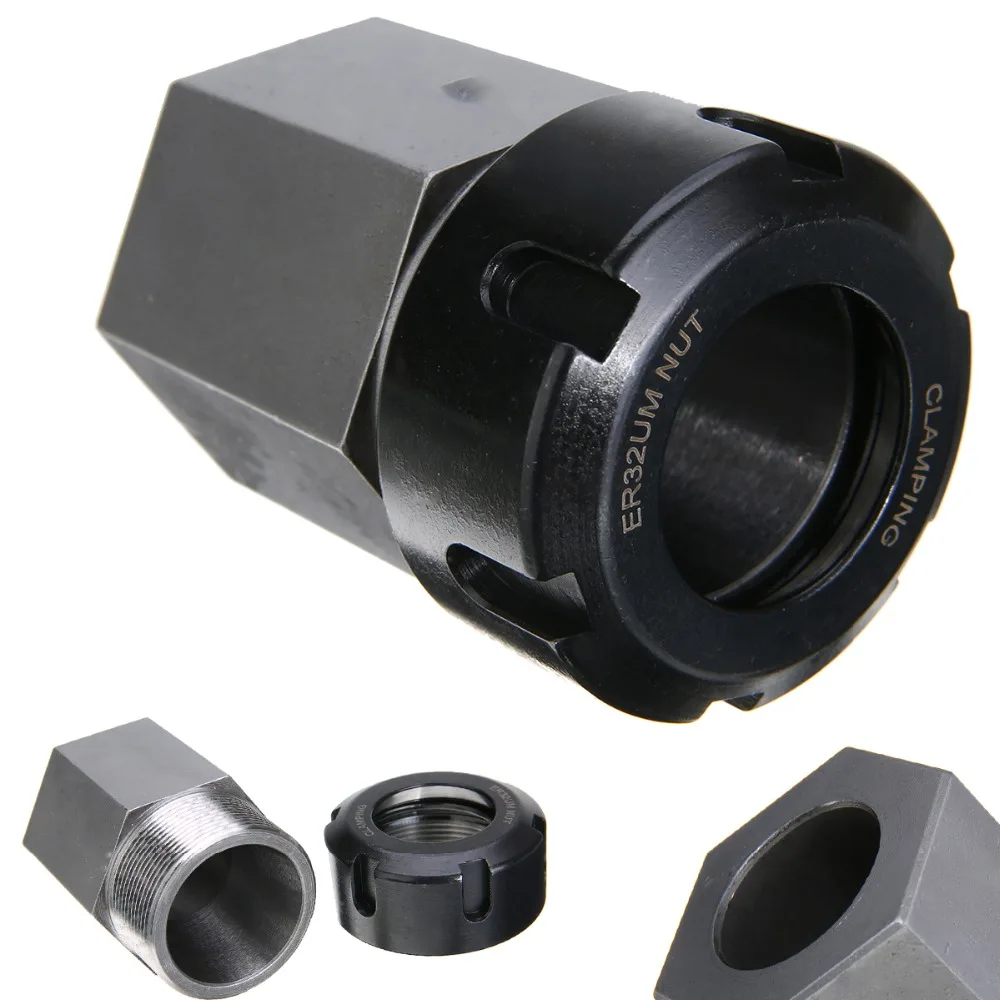 1pc 65mm ER32 Hex Spring Chuck Collet Holder Silver Black For CNC Lathe