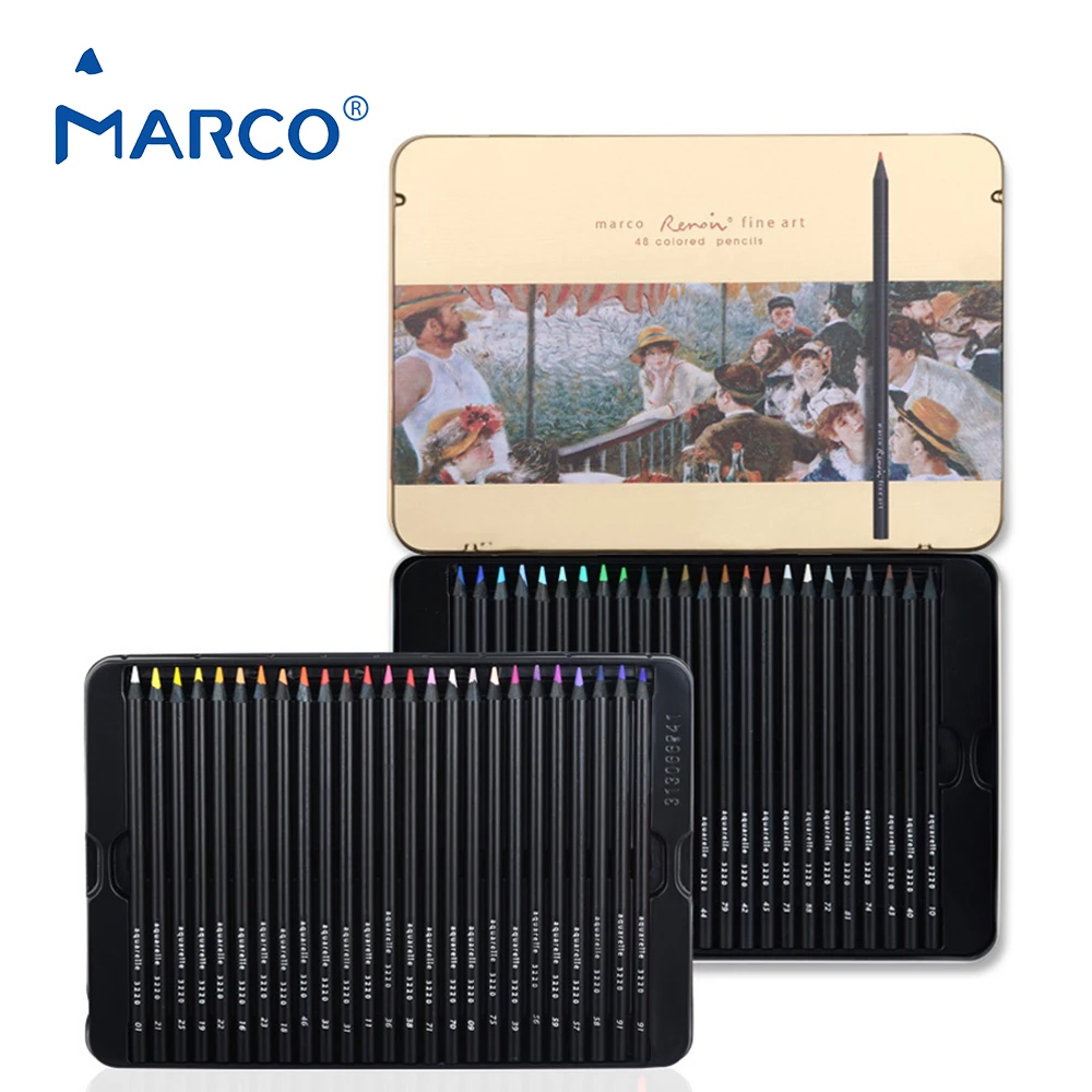 

Marco Renoir 24/36/48 Professional Oil based Polychromos Drawing Colored Pencils Gorjuss Girls with Tin Box Outer Packaging